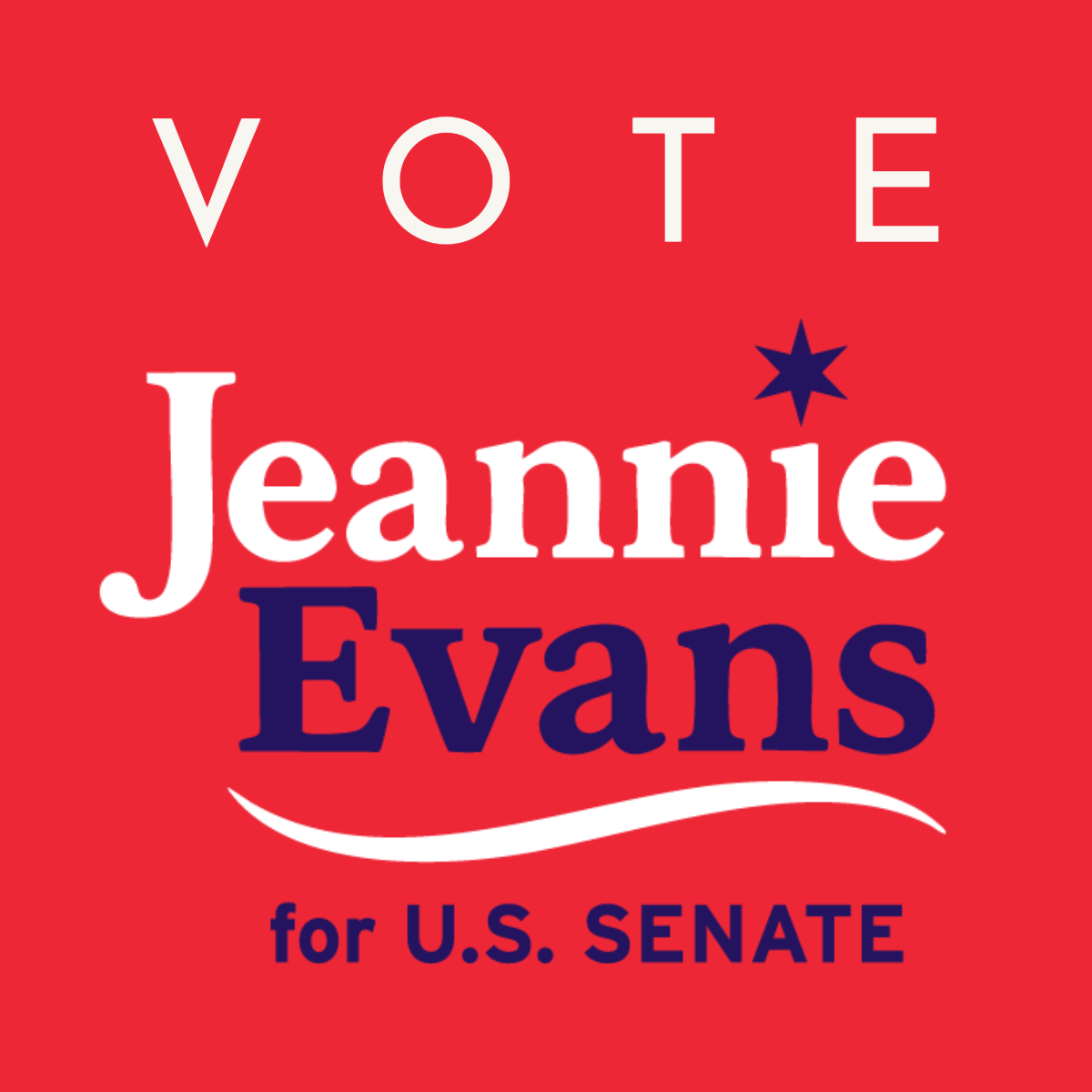 Vote Jeannie Evans tomorrow graphic