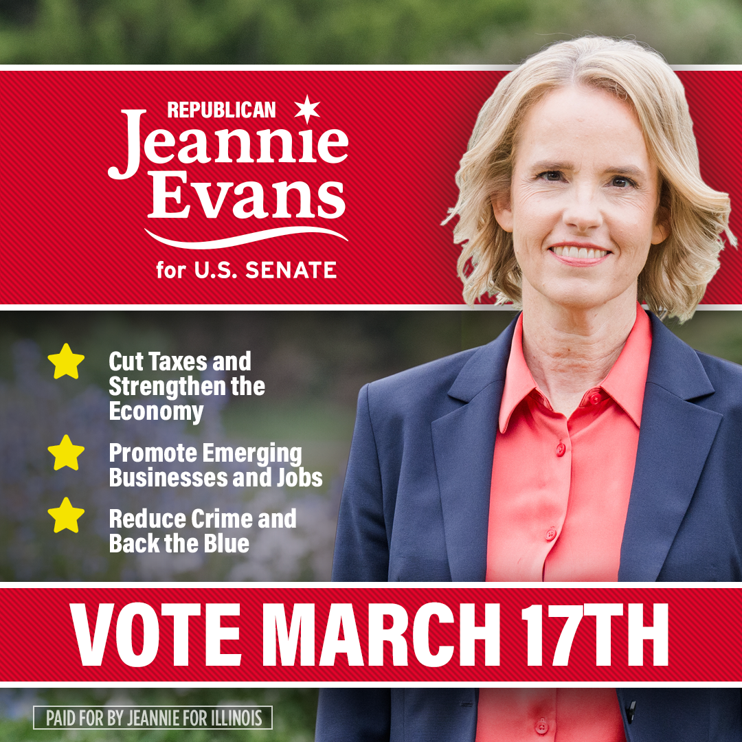 Vote March 17 Republican Jeannie Evans platform ad